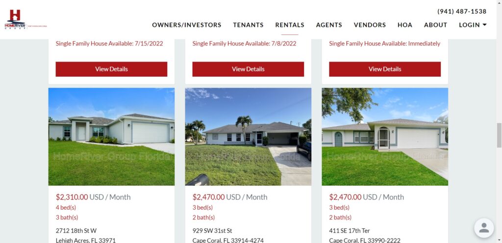 homeriver fort myers fl rental properties